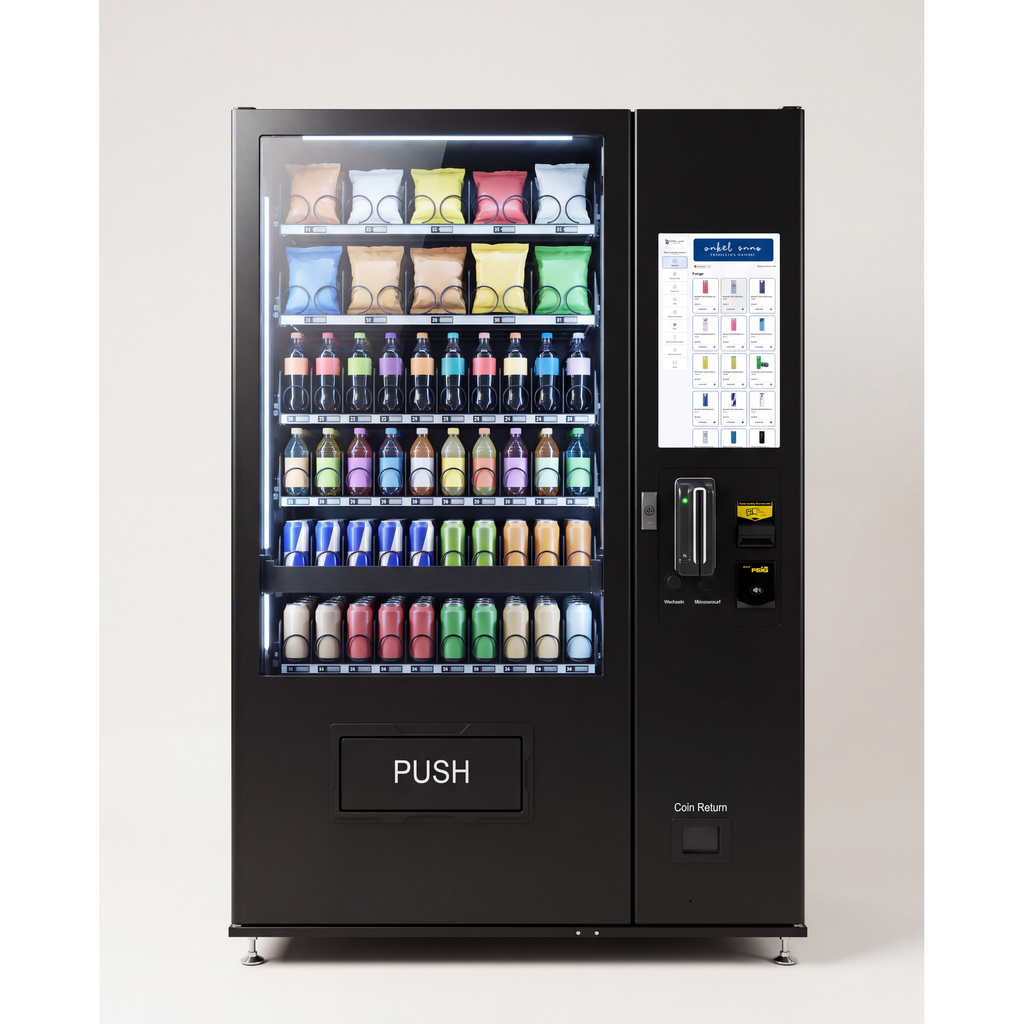 Onkel Enno Kombiautomat Lift – Getränke und Snacks mit Aufzug, 60 Fächer